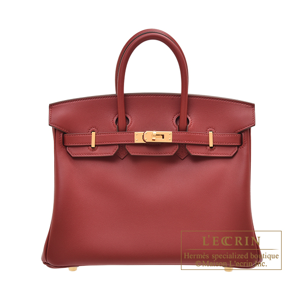 Hermes　Birkin bag 25　Rouge vif　Jonathan leather　Gold hardware