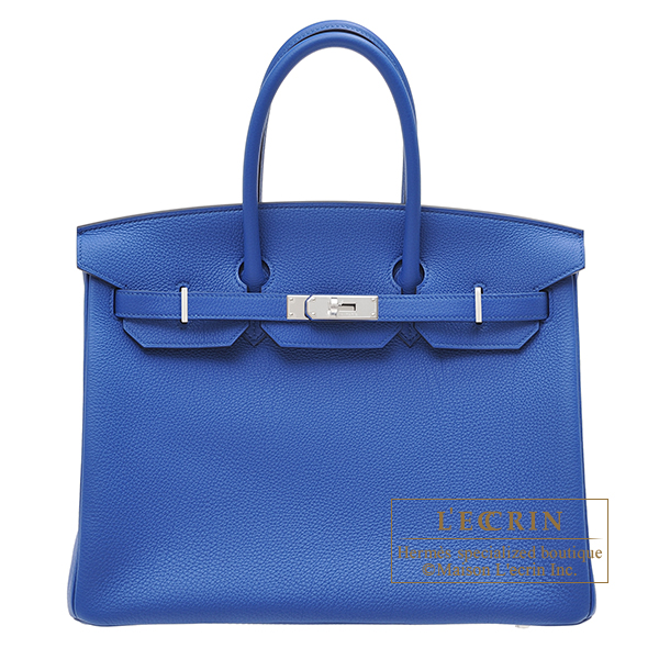 Hermes　Birkin bag 35　Blue france　Togo leather　Silver hardware