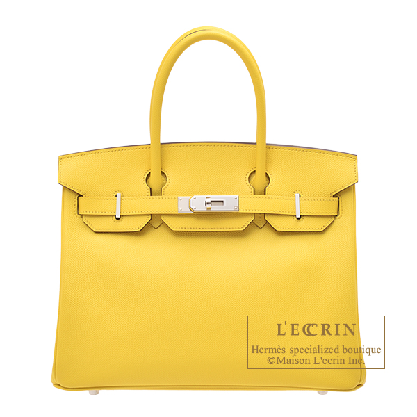 Hermes　Birkin bag 30　Jaune de naples　Epsom leather　Silver hardware