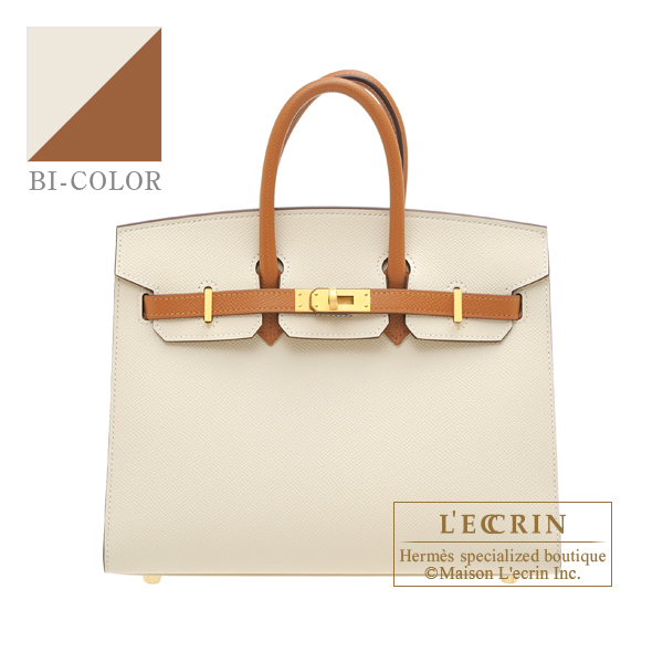 Hermes　Personal Birkin Sellier bag 25　Craie/　Gold　Epsom leather　Matt gold hardware