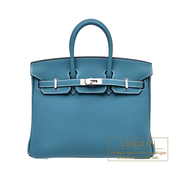 Hermes　Birkin bag 25　New blue jean　Togo leather　Silver hardware