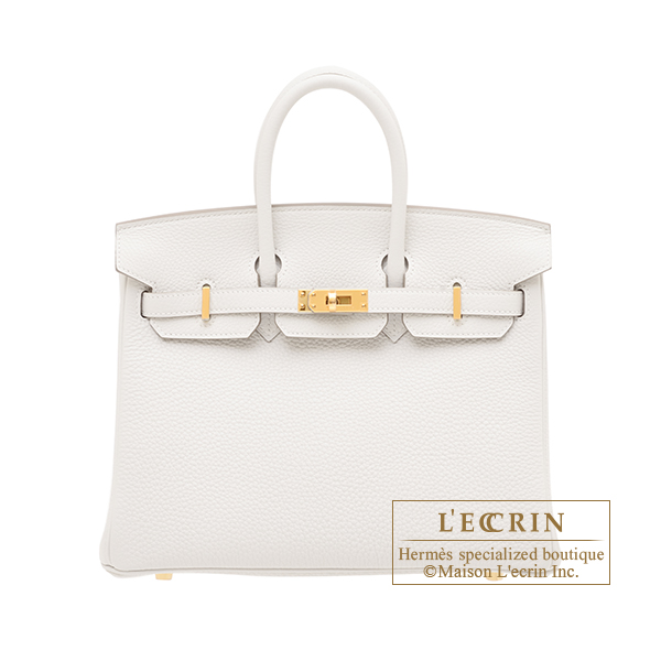 Hermes　Birkin bag 25　Gris pale　Togo leather　Gold hardware