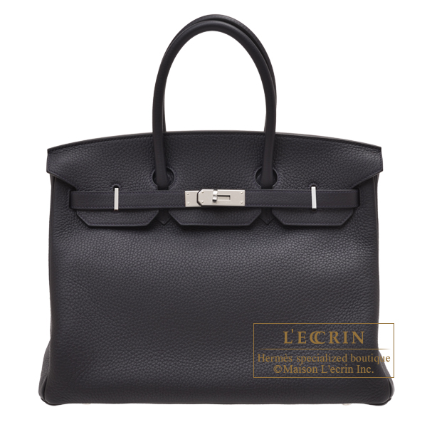Hermes　Birkin bag 35　Caban　Clemence leather　Silver hardware