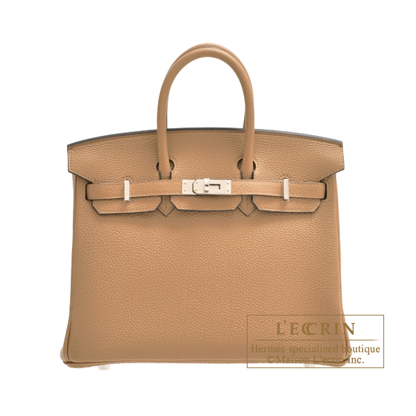 Hermes　Birkin bag 25　Chai　Togo leather　Silver hardware