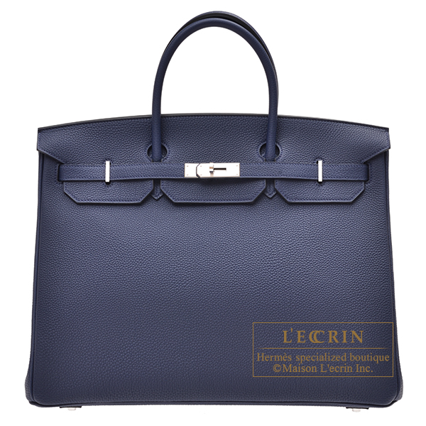 Hermes　Birkin bag 40　Blue saphir　Togo leather　Silver hardware