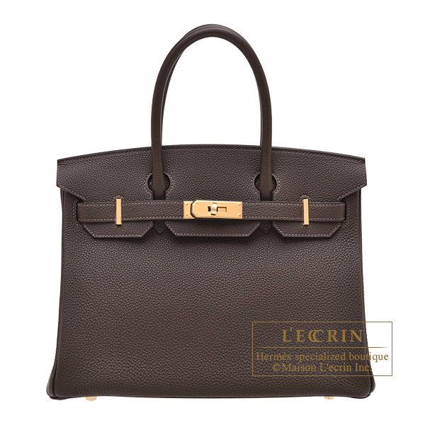 Hermes　Birkin bag 30　Ebene　Togo leather　Gold hardware