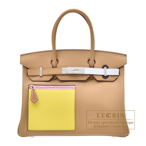 Hermes　Birkin Colormatic bag 30　Chai/Lime/Blue brume/Cassis　Swift leather　Silver hardware
