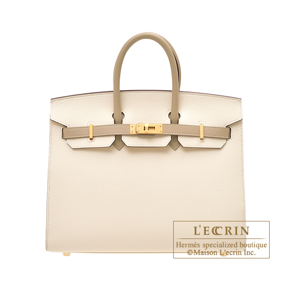 Hermes　Personal Birkin Sellier bag 25　Nata/　Trench　Epsom leather　Matt gold hardware