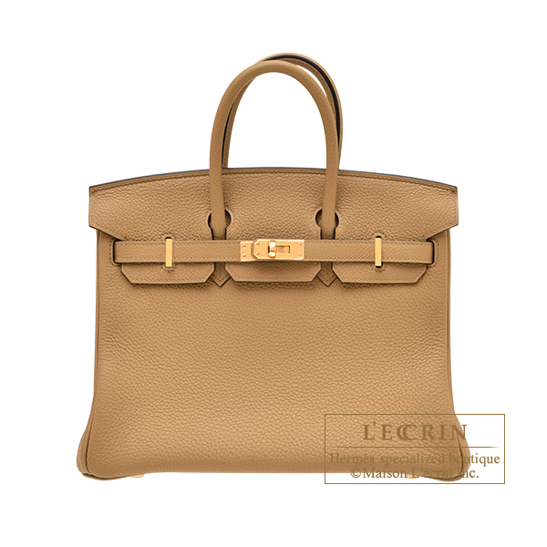 Hermes　Birkin bag 25　Biscuit　Togo leather　Gold hardware