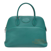 Hermes　Bolide bag 35　Malachite　Clemence leather　Silver hardware