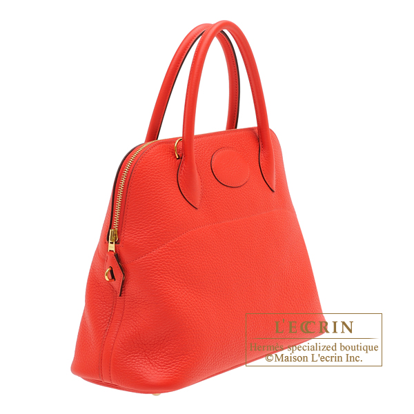 Hermes　Bolide bag 31　Rouge coeur　Clemence leather　Gold hardware