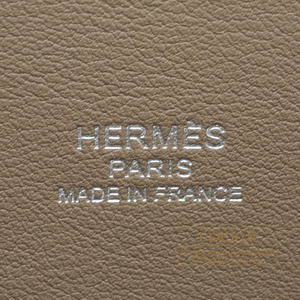 Hermes　Bolide bag 1923 25　Etoupe grey　Epsom leather　Silver hardware