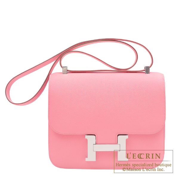 Hermes　Constance 24　Rose confetti　Epsom leather　Silver hardware