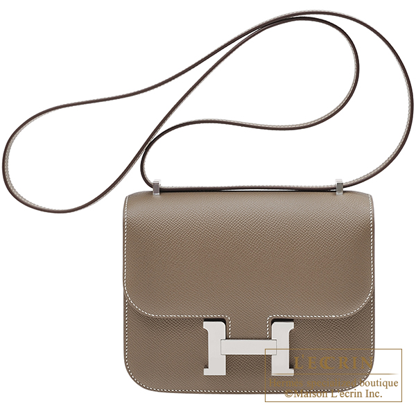 Hermes　Constance mini　Etoupe grey　Epsom leather　Silver hardware