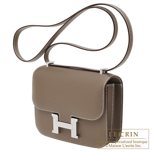 Hermes　Constance mini　Etoupe grey　Epsom leather　Silver hardware