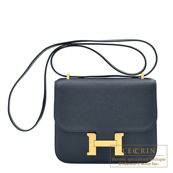Hermes　Constance mini　Blue indigo　Epsom leather　Gold hardware