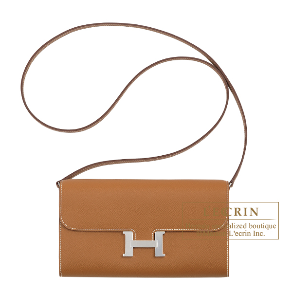 Hermes　Constance Long To Go　Gold　Epsom leather　Silver hardware