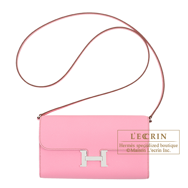 Hermes　Constance Long To Go　Pink　Epsom leather　Silver hardware