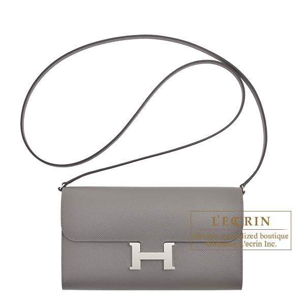 Hermes　Constance Long To Go　Gris meyer　Epsom leather　Silver hardware