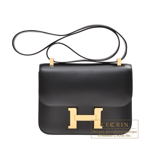 Hermes　Constance1-24　Black　Tadelakt leather　Gold hardware