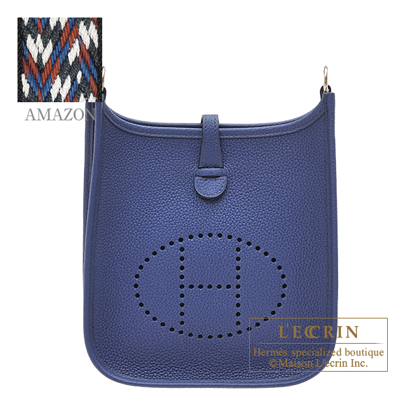 Hermes　Evelyne Amazon bag TPM　Blue saphir/　Sangle Wooly　Clemence leather　Silver hardware
