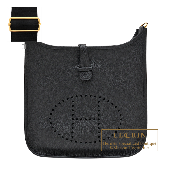 Hermes　Evelyne 3 bag PM　Black　Clemence leather　Gold hardware