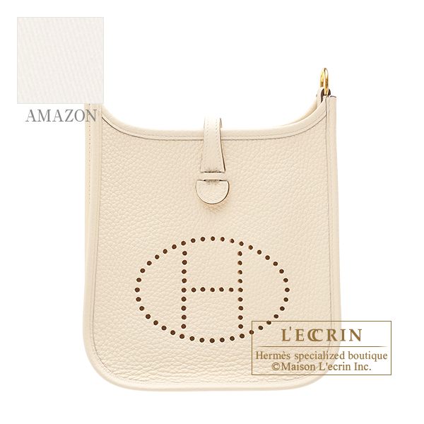 Hermes　Evelyne Amazon bag TPM　Nata/　White　Clemence leather　Gold hardware