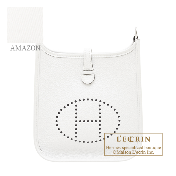 Hermes　Evelyne Amazon bag TPM　New white　Clemence leather　Silver hardware