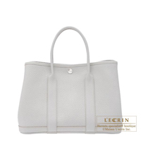 Hermes　Garden Party bag TPM　Pearl grey　Fjord leather　Silver hardware