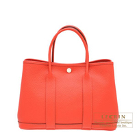 Hermes　Garden Party bag TPM　Rouge pivoine　Country leather　Silver hardware