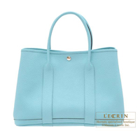 Hermes　Garden Party bag PM　Blue atoll　Country leather　Silver hardware