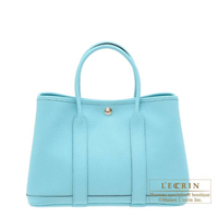Hermes　Garden Party bag TPM　Blue atoll　Country leather　Silver hardware