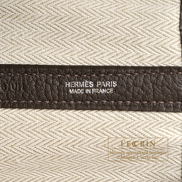 Hermes　Garden Party bag PM　Ebene　Negonda leather　Silver hardware