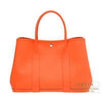Hermes　Garden Party bag PM　Manufacture de Boucleries　Orange poppy　Country leather　Silver hardware