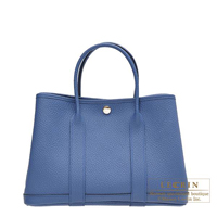 Hermes　Garden Party bag TPM　Blue agate　Country leather　Silver hardware