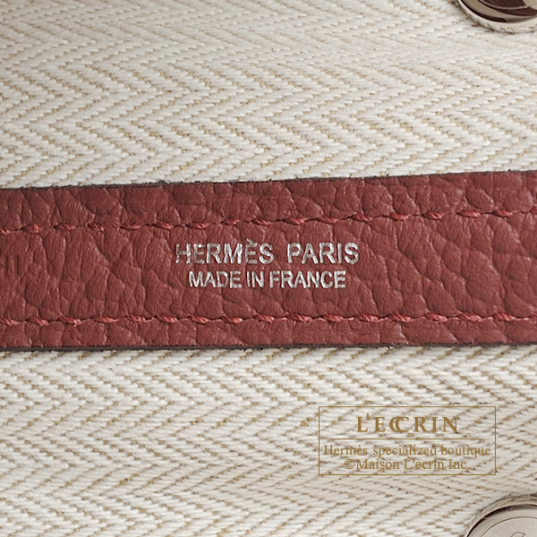 Hermes　Garden Party bag TPM　Rouge H　Country leather　Silver hardware