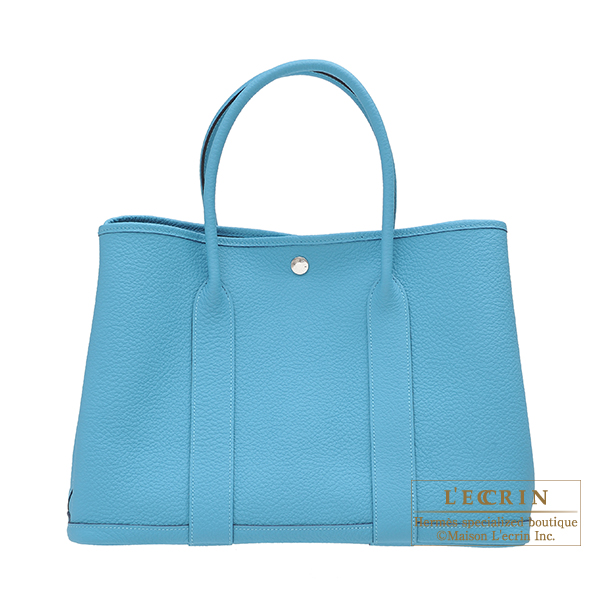 Hermes　Garden Party bag PM　Blue du nord　Country leather　Silver hardware
