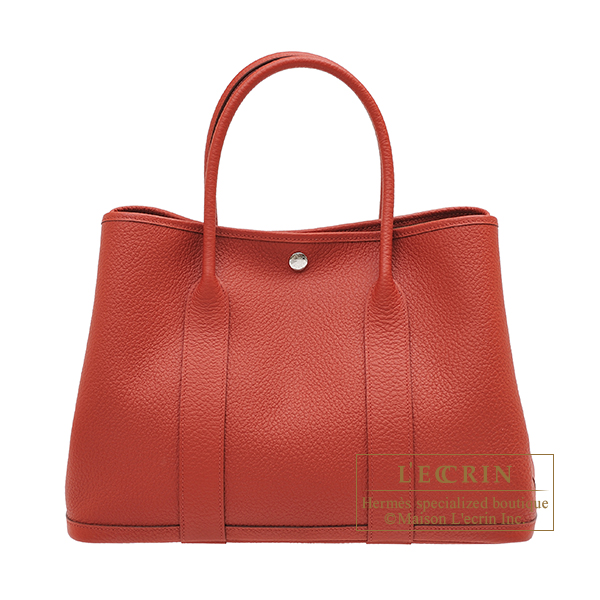Hermes　Garden Party bag PM　Rouge duchesse　Country leather　Silver hardware