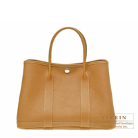 Hermes　Garden Party bag TPM　Ocre　Buffalo sindhu leather　Silver hardware