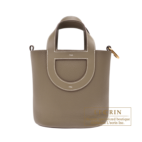 Hermes　In-The-Loop bag 18　Etoupe grey　Clemence leather/Swift leather　Gold hardware