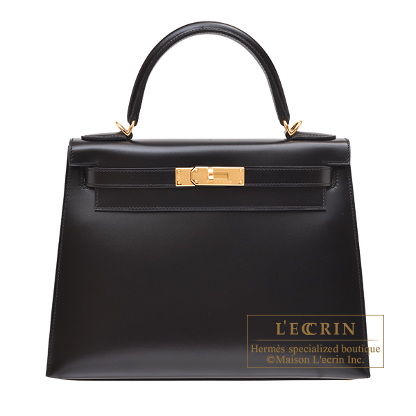Hermes　Kelly bag 28　Sellier　Black　Box calf leather　Gold hardware