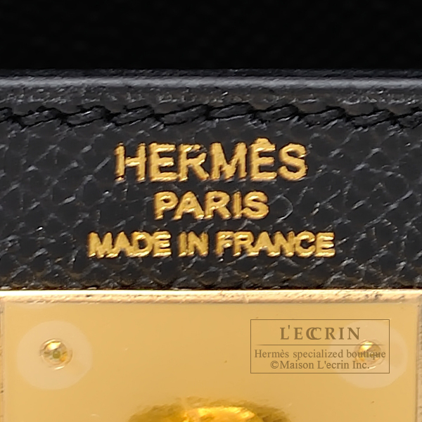 Hermes　Kelly bag 28　Sellier　Black　Epsom leather　Gold hardware