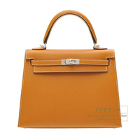 Hermes　Kelly bag 25　Sellier　Toffee　Epsom leather　Silver hardware