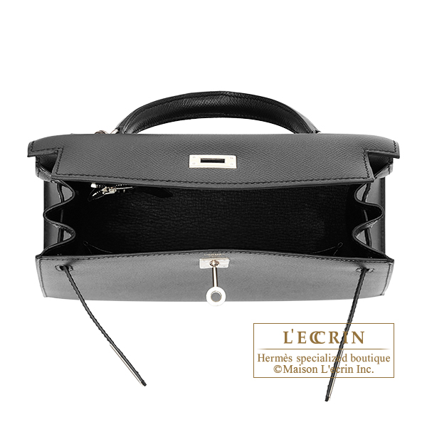 Hermes　Kelly bag 25　Sellier　Black　Epsom leather　Silver hardware