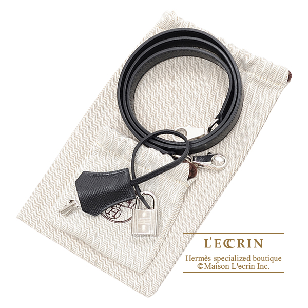 Hermes　Kelly bag 25　Sellier　Black　Epsom leather　Silver hardware