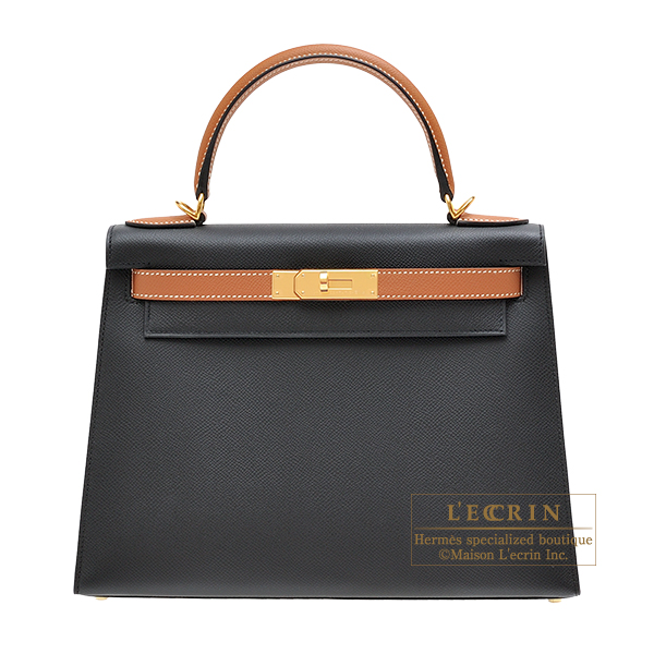 Hermes　Personal Kelly bag 28　Sellier　Black/　Gold　Epsom leather　Gold hardware
