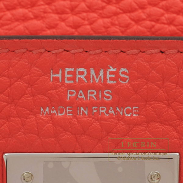 Hermes　Kelly bag 28　Retourne　Rose texas　Clemence leather　Silver hardware