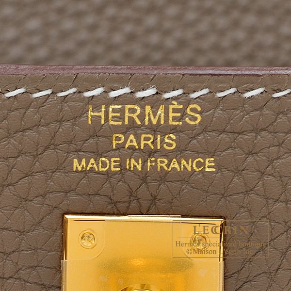 Hermes　Kelly bag 25　Retourne　Etoupe grey　Togo leather　Gold  hardware