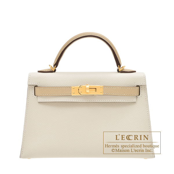 Hermes　Personal Kelly bag mini　Sellier　Craie/Trench　Epsom leather　Gold hardware