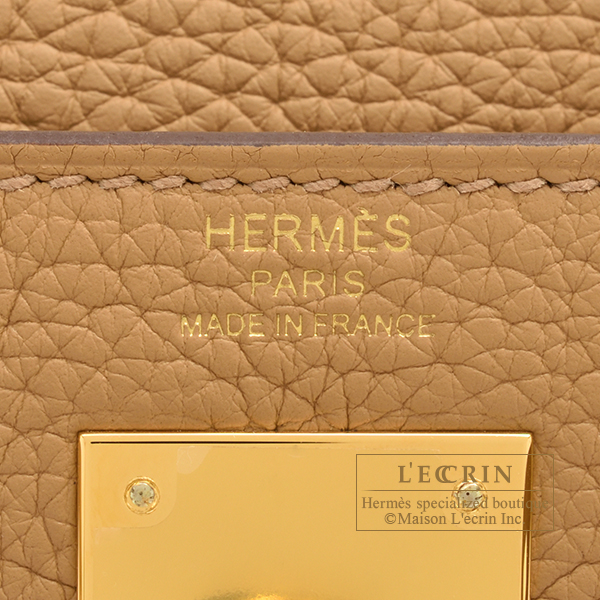 Hermes Kelly bag 28 Retourne Biscuit Clemence leather Gold hardware | L ...